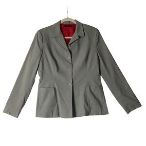 Vtg PARISIAN & TAHARI Blazer Women Size 8 USA Made 3 Button Gray Pockets